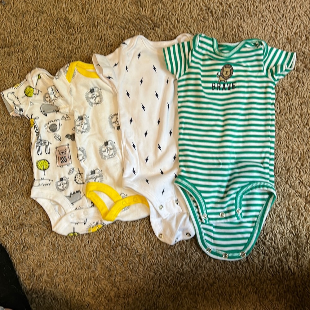 4 ok onesies - 0-3 months and 2- 6 months